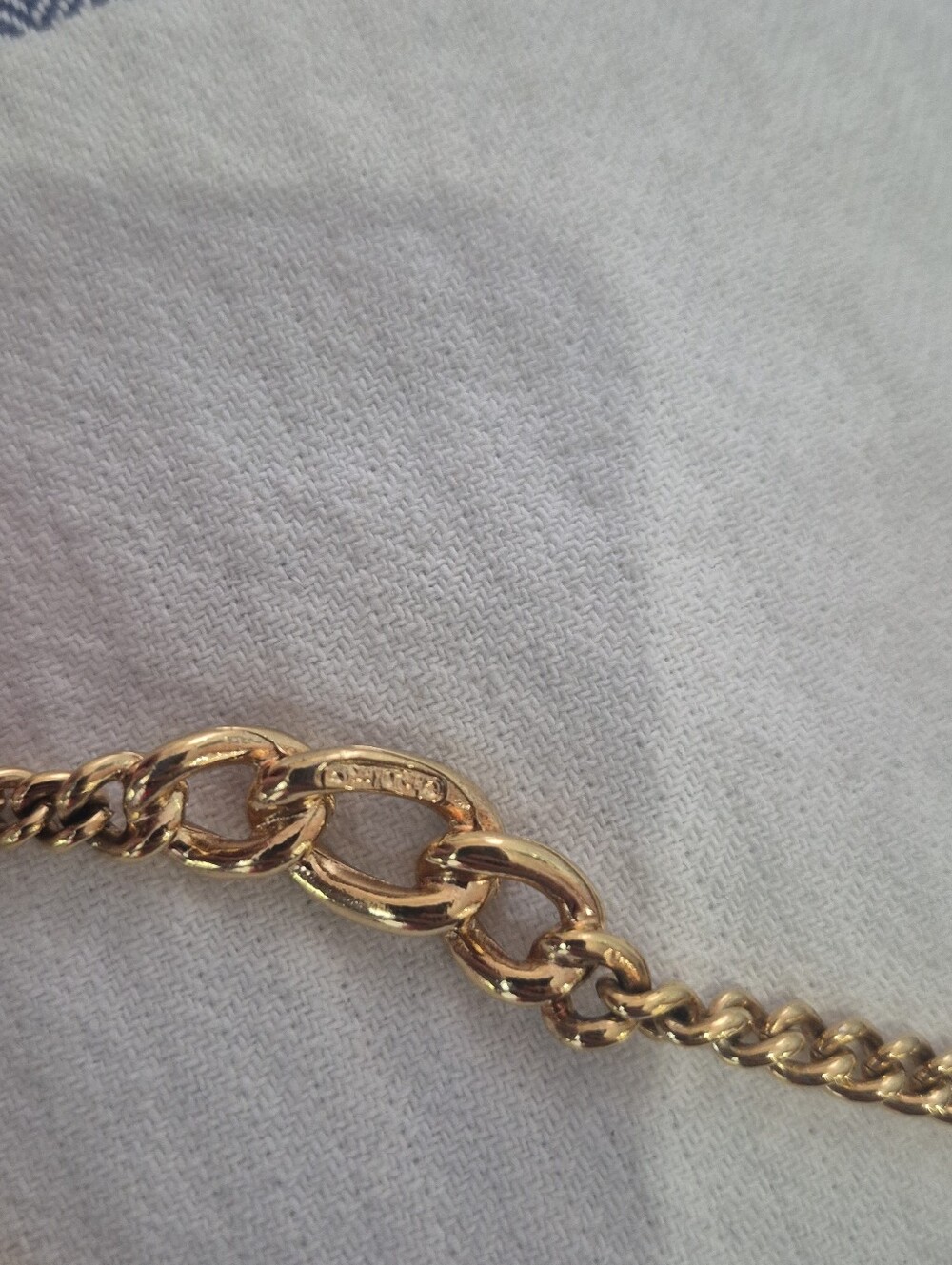 Christian Dipr Triple Plated Gold Chain Necklace with Crystals - Picture 2 of 5